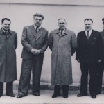 1955 Delegatia bulgara in Romania. In foto Gh. Apostol, V. Cervenkov, Dej, D. Ganev, E. Bodnaras